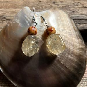 Chunky Citrine & Sterling Silver Earrings